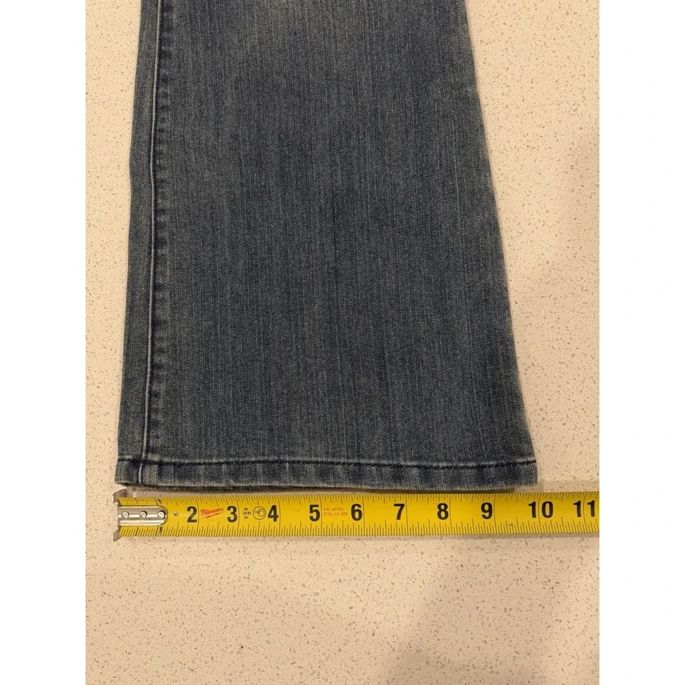 Michael Kors Women's Blue Denim Bootcut Jeans, Size 8P Dark Wash, Mid-Rise, Logo